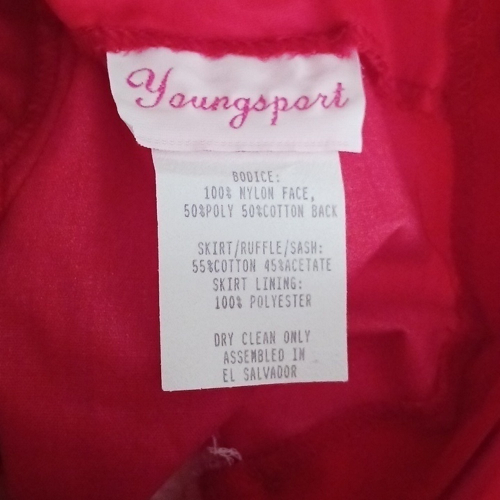 Youngsport Red Velvet Ivory Taffeta Dress - Picture 3 of 12